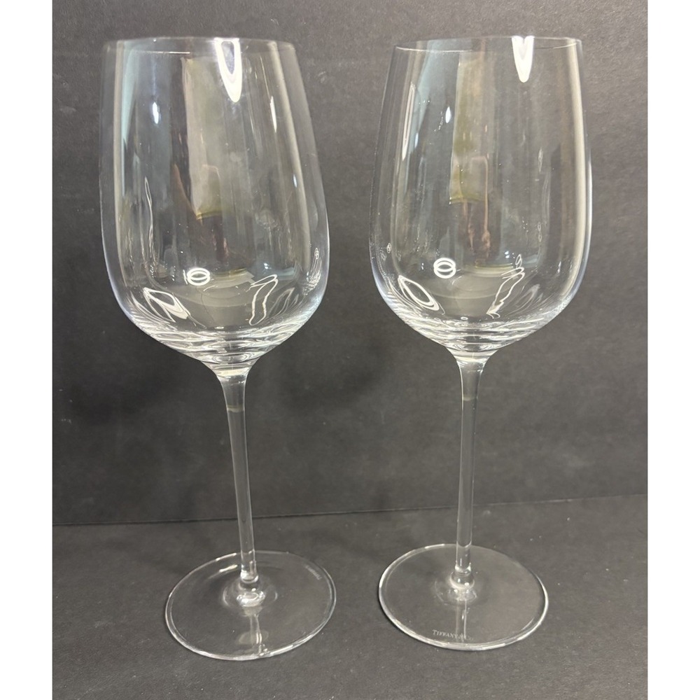 2 Tiffany & Co Crystal Classic Home Essentials Port Wine Glasses 9 1/8"
